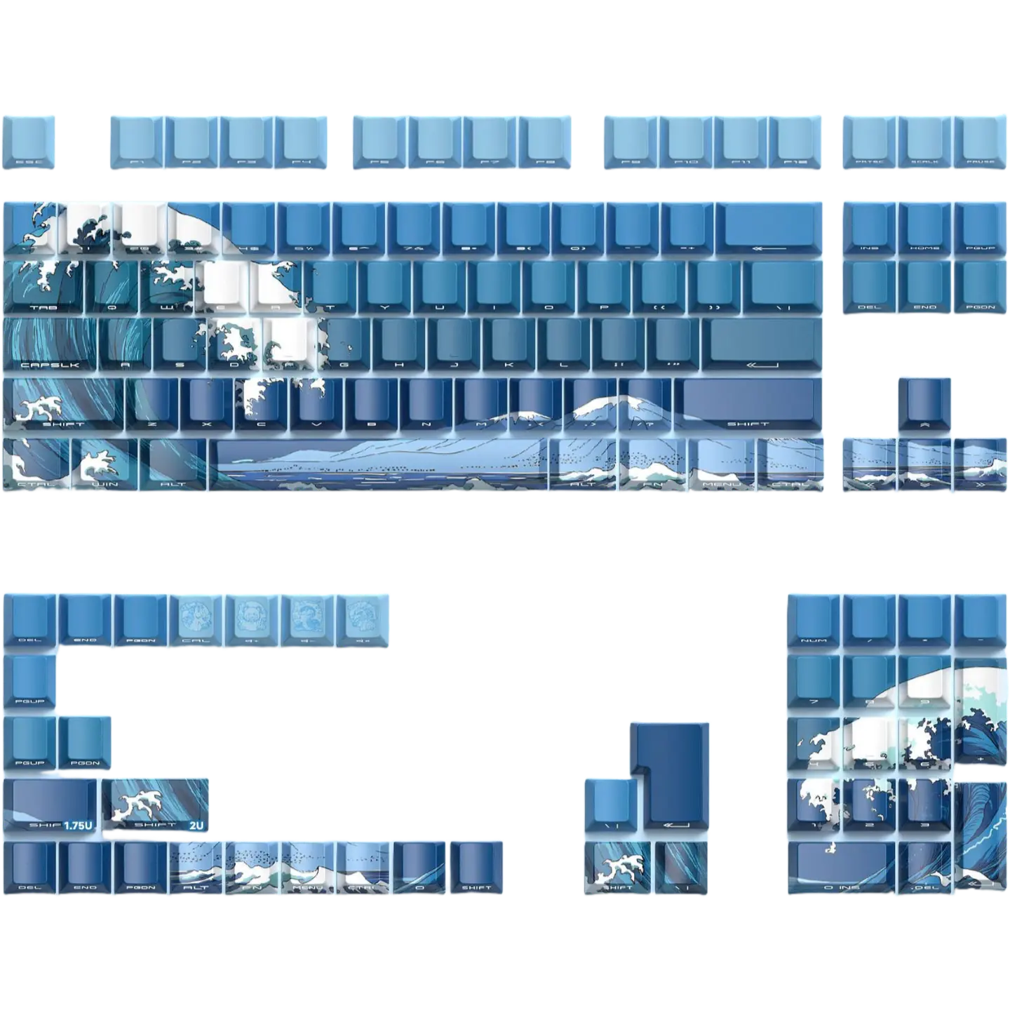 Ukiyoe side engraved keycaps