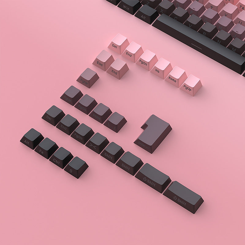 Black and pink gradient side engraved keycaps