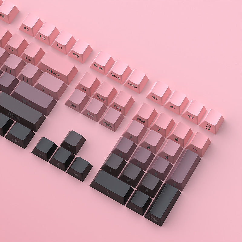 Black and pink gradient side engraved keycaps