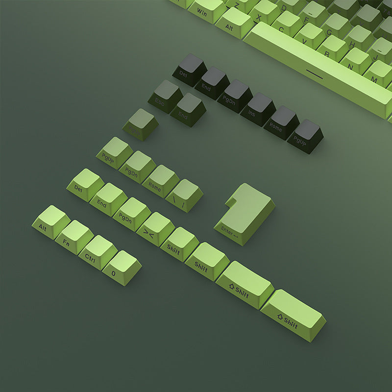 Matcha gradient color side engraved keycaps