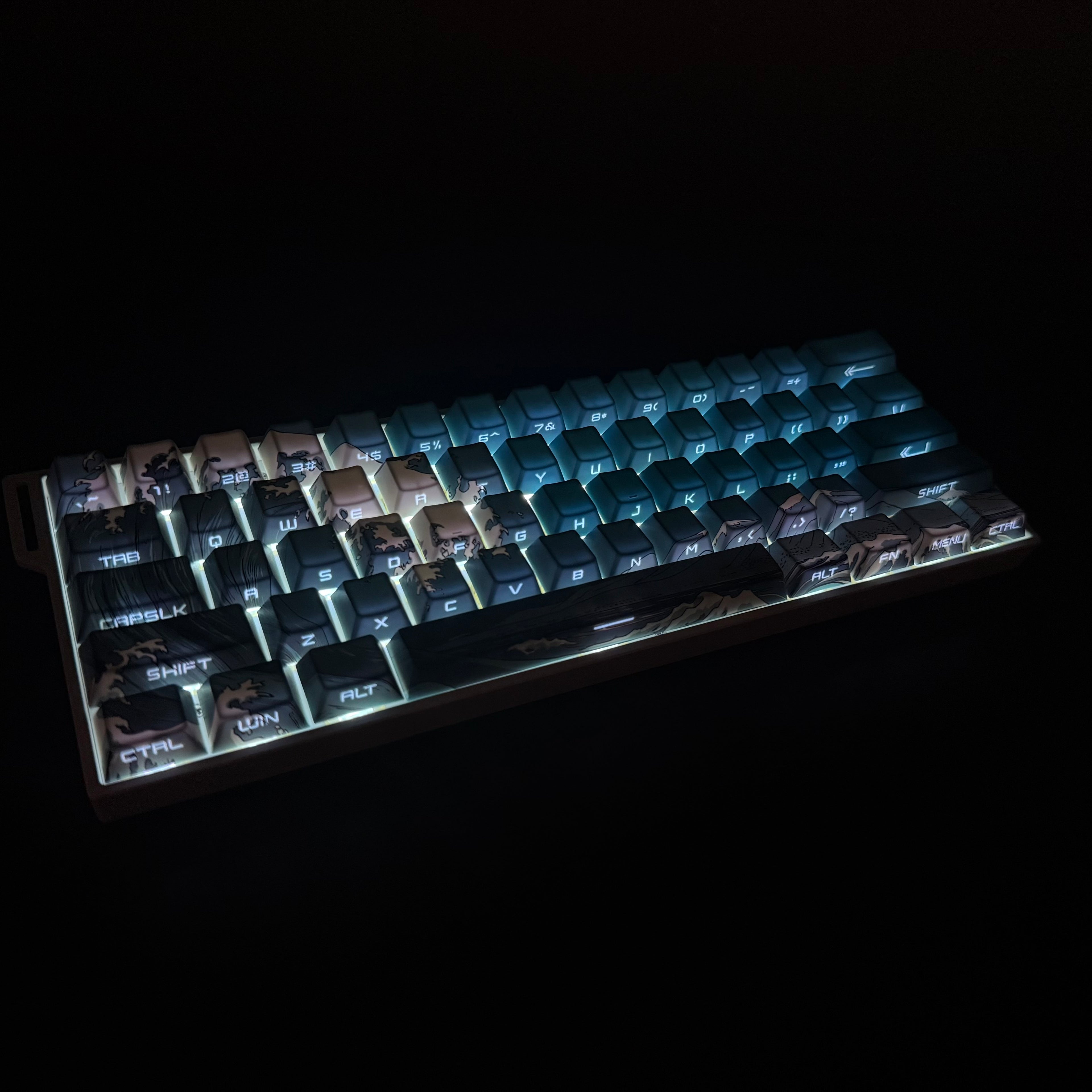 Ukiyoe side engraved keycaps