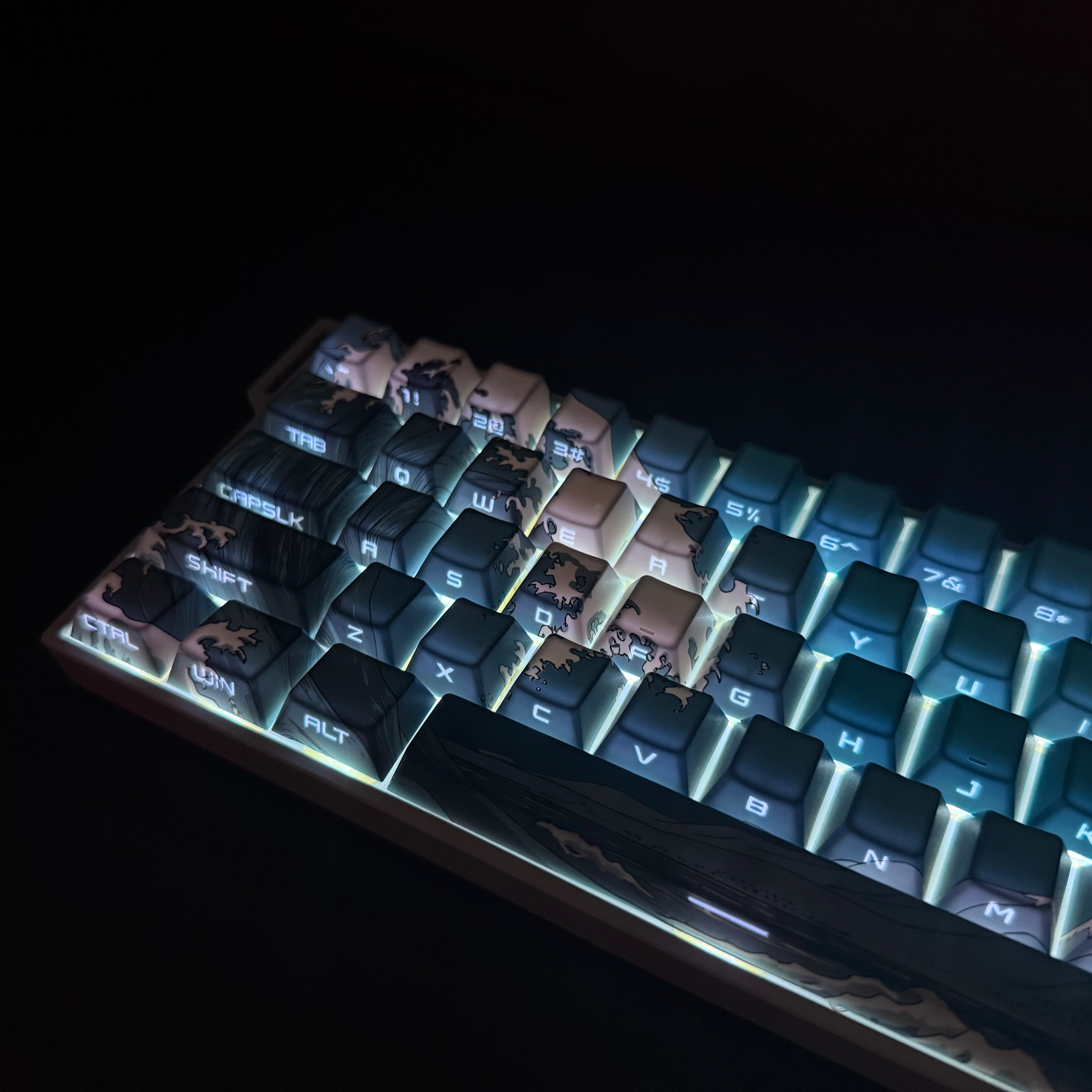 Ukiyoe side engraved keycaps