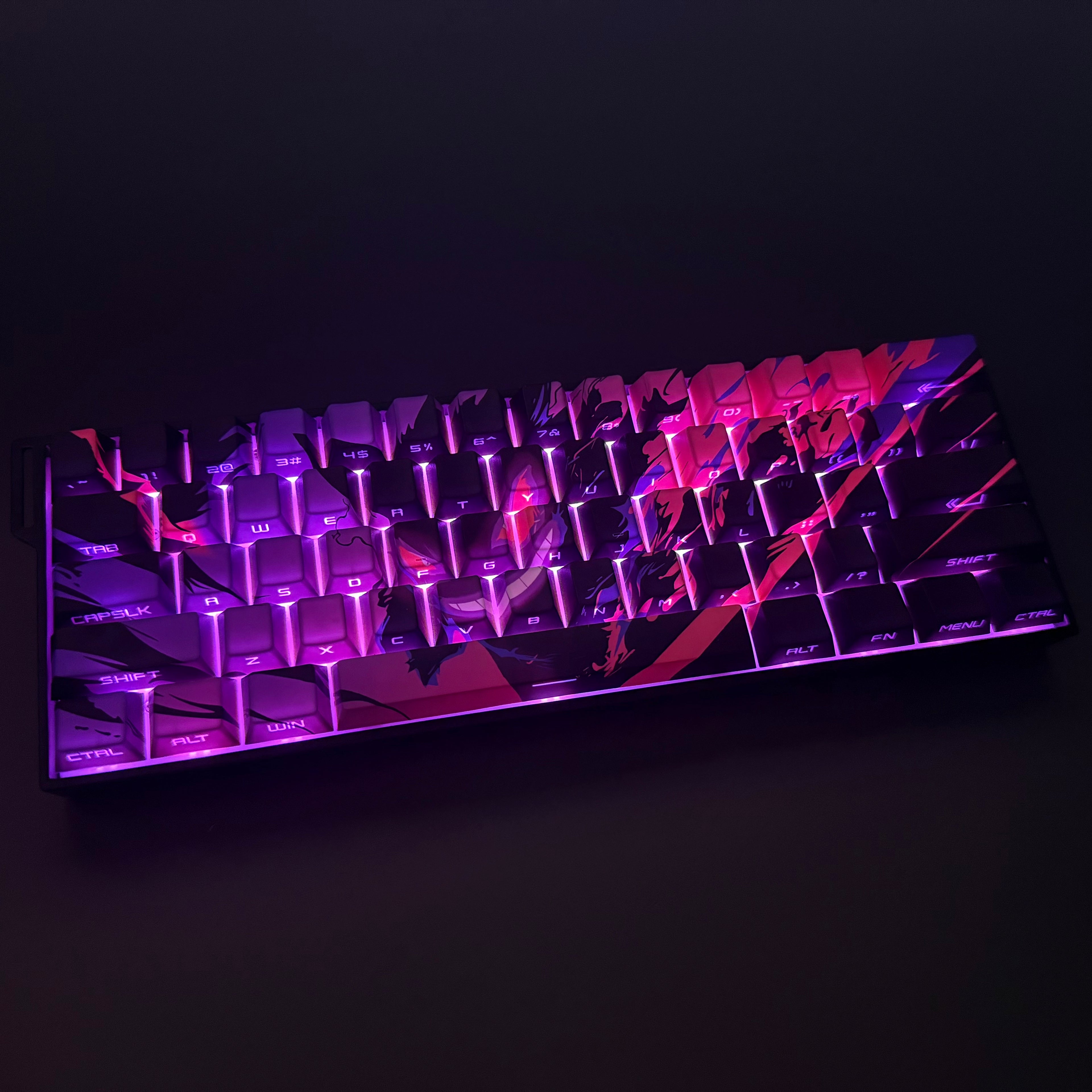 Gengar side engraved keycaps