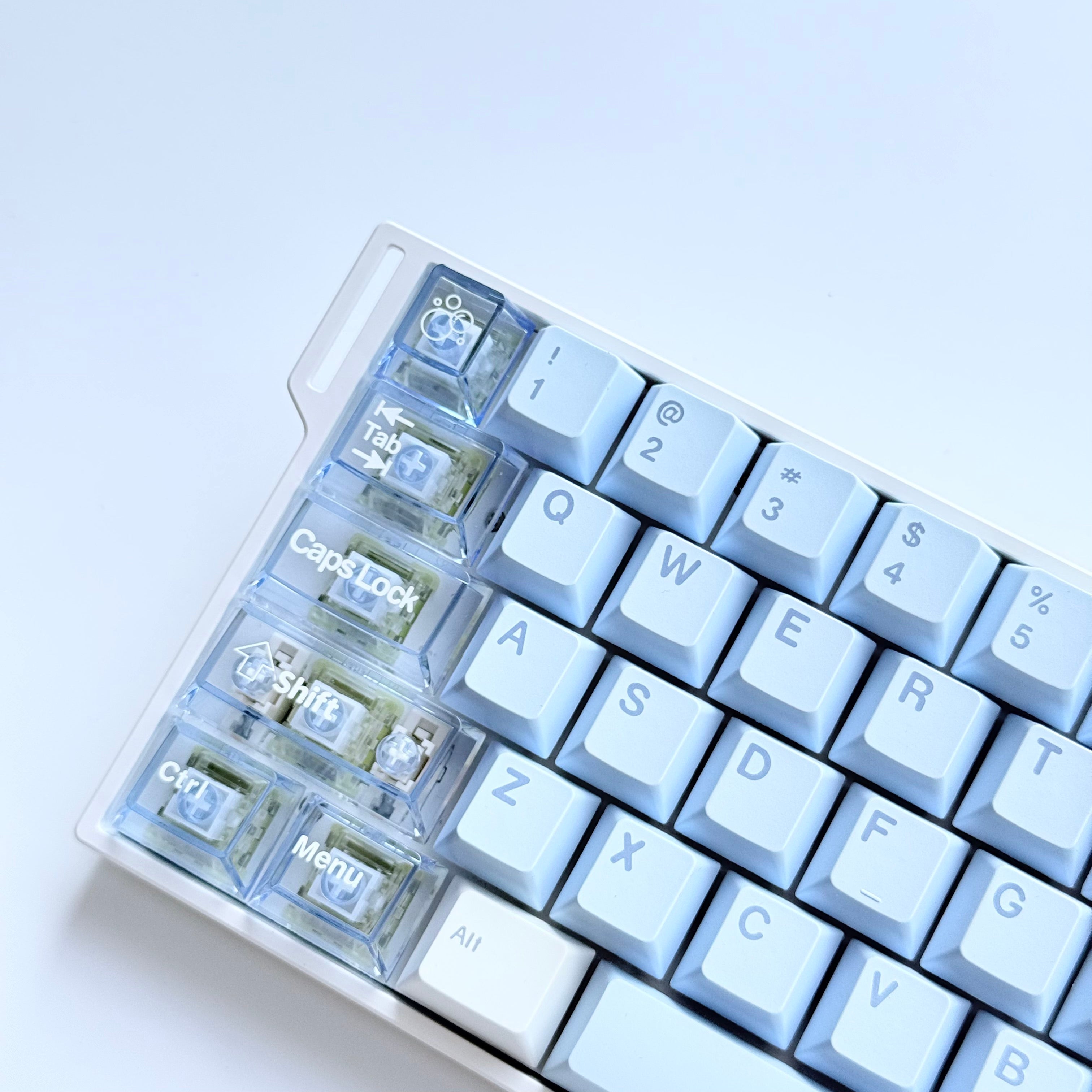 Two sets of color-matching keycap combinations