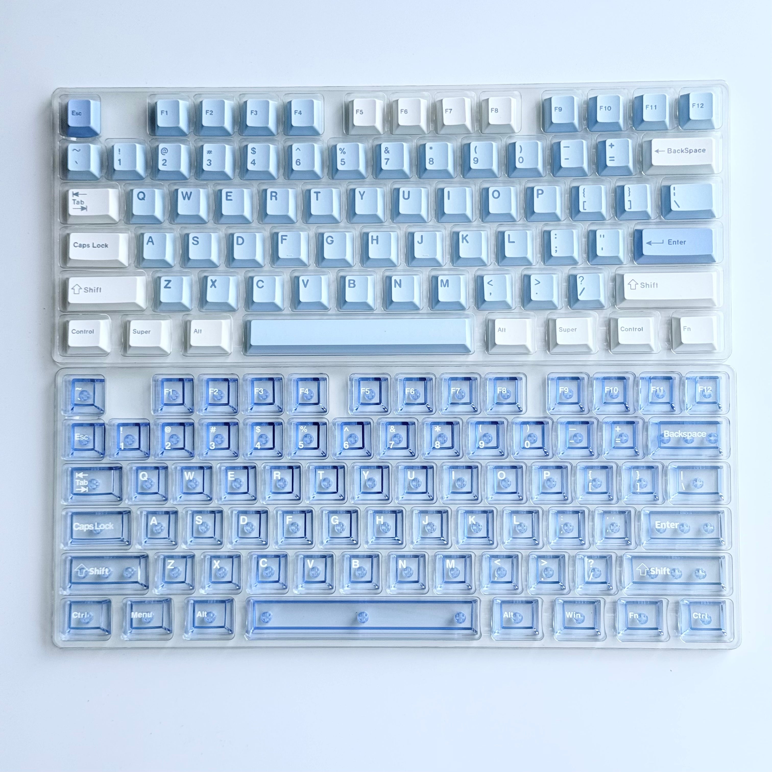 Two sets of color-matching keycap combinations