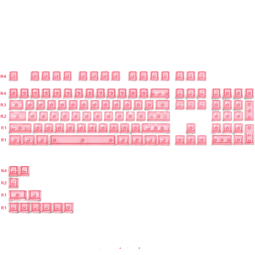 Pink transparent keycaps