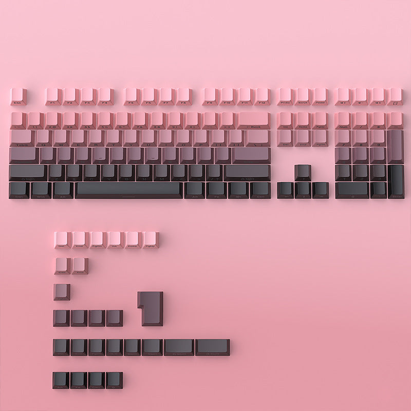 Black and pink gradient side engraved keycaps
