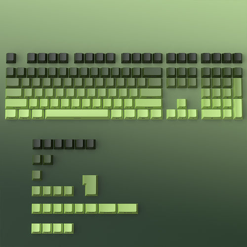 Matcha gradient color side engraved keycaps