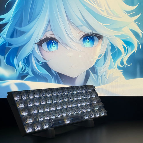 Light blue transparent keycaps