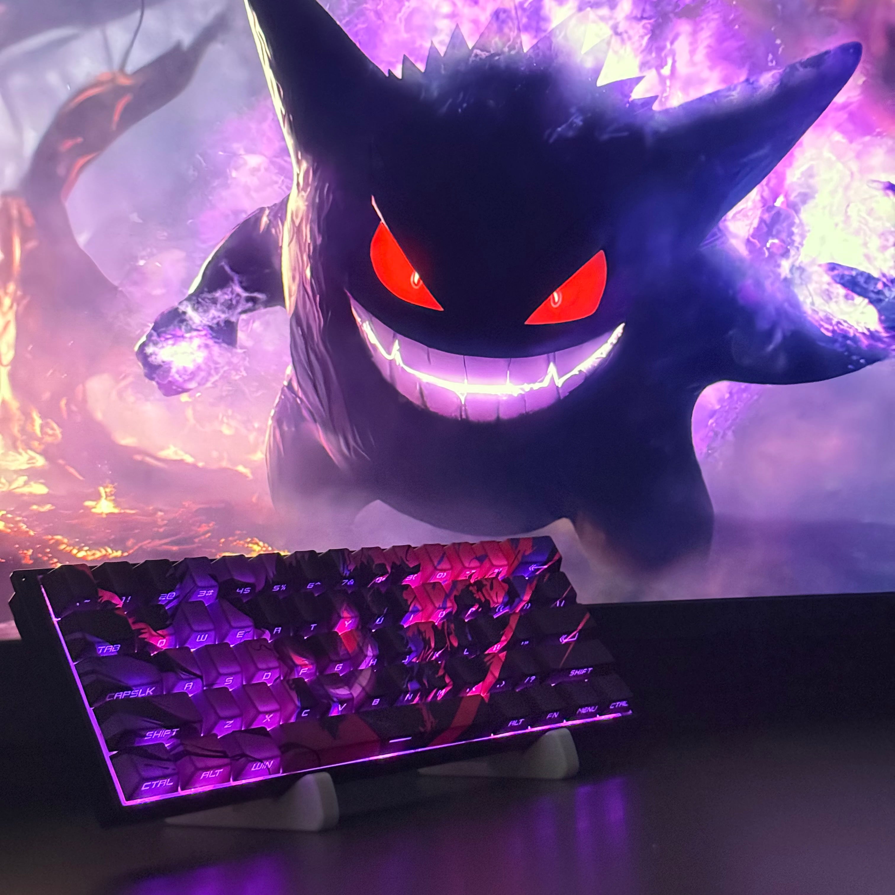 Gengar side engraved keycaps